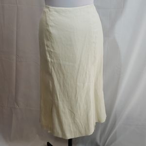 NWT Lauren Ralph Lauren Ivory Linen Midi Skirt 6